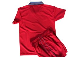 画像2: フライホーク襟付き子供用オリジナルユニフォーム上下セット(赤)