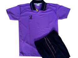 画像1: フライホーク襟付き子供用オリジナルユニフォーム上下セット(紫)