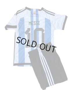 画像1: 【 W杯モデル】メッシ＃10 アルゼンチン代表（ホーム）22/23 子供用上下セット