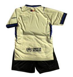 画像4: 25/26 バルセロナ アウェイ（黄色）  子供用上下セット レプリカユニフォーム