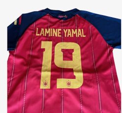 画像9: ヤマル背番号19 スペイン代表(ホーム)2026年W杯モデル レプリカユニフォーム　子供用