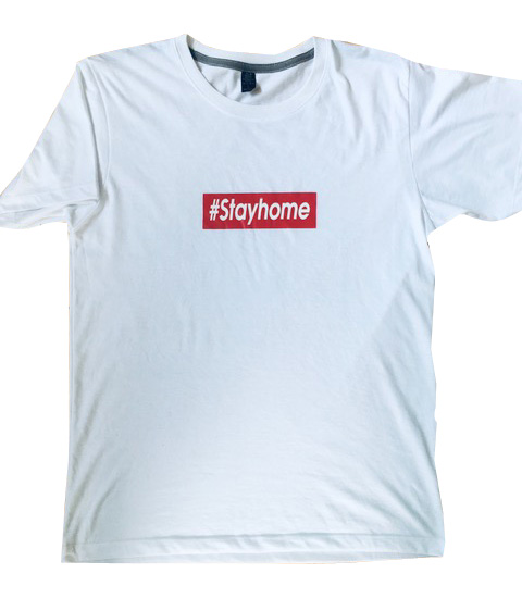 画像1: STAYHOMEシャツ(白)