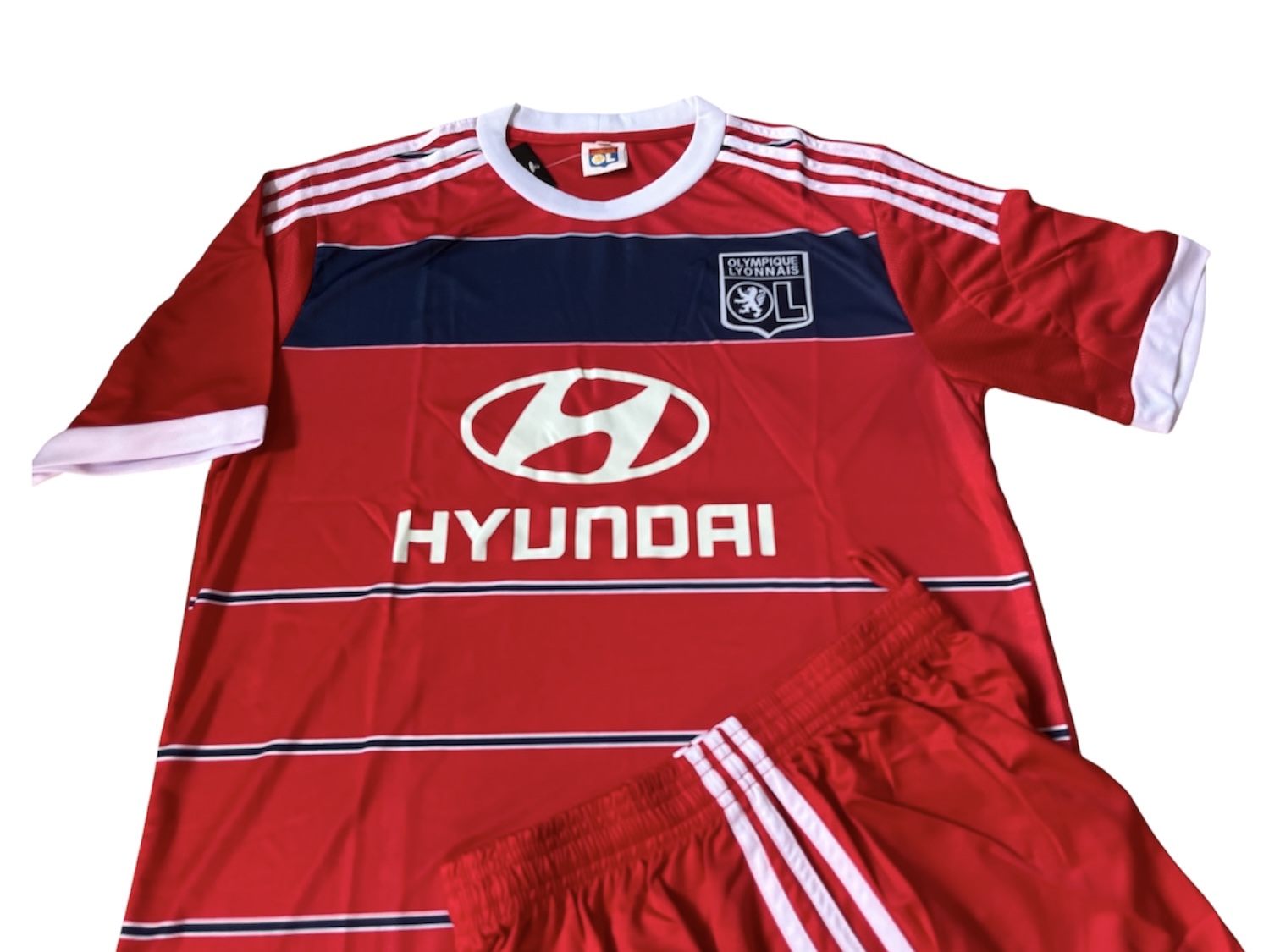 画像3: リヨン（アウェイ：赤) 上下セット Fサイズ レプリカユニフォーム